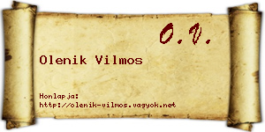 Olenik Vilmos névjegykártya